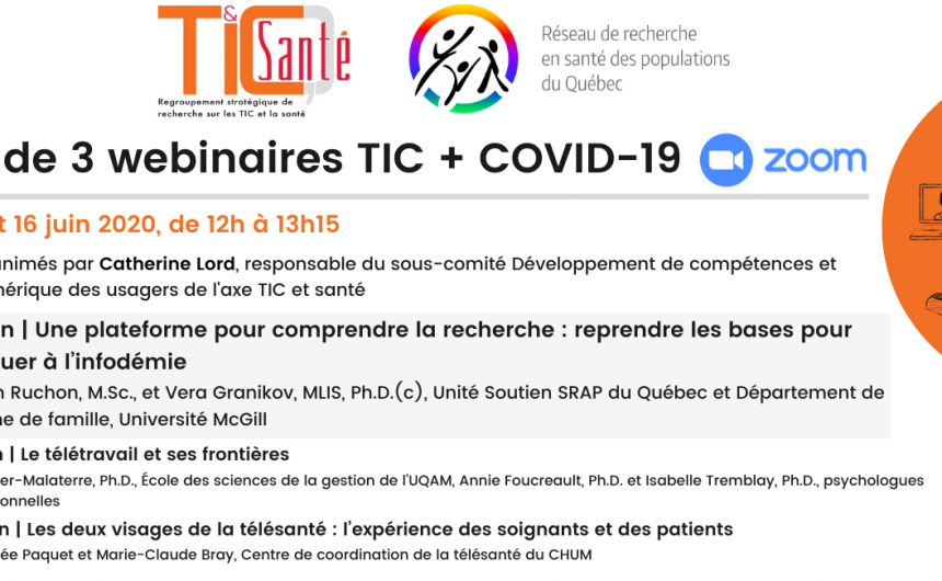 TIC + COVID-19 : une série de 3 midi-webinaires